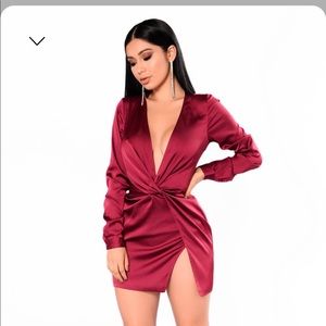 Sugar free Burgundy fashion nova dress